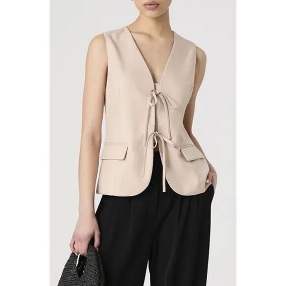 French Connection Tie Front Vest Size S - Picture 1 of 10